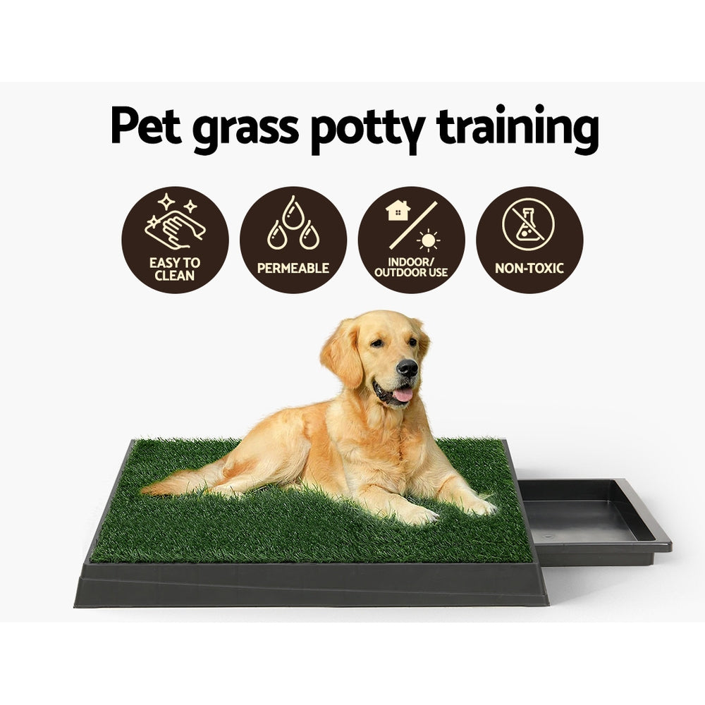 Pet Training Pad Dog Potty Toilet Large Loo Portable with Tray Grass Mat