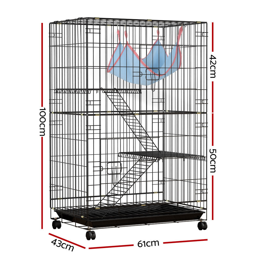 Rabbit Cage Indoor Guinea Pig Ferret 100cm Hutch 3 Level