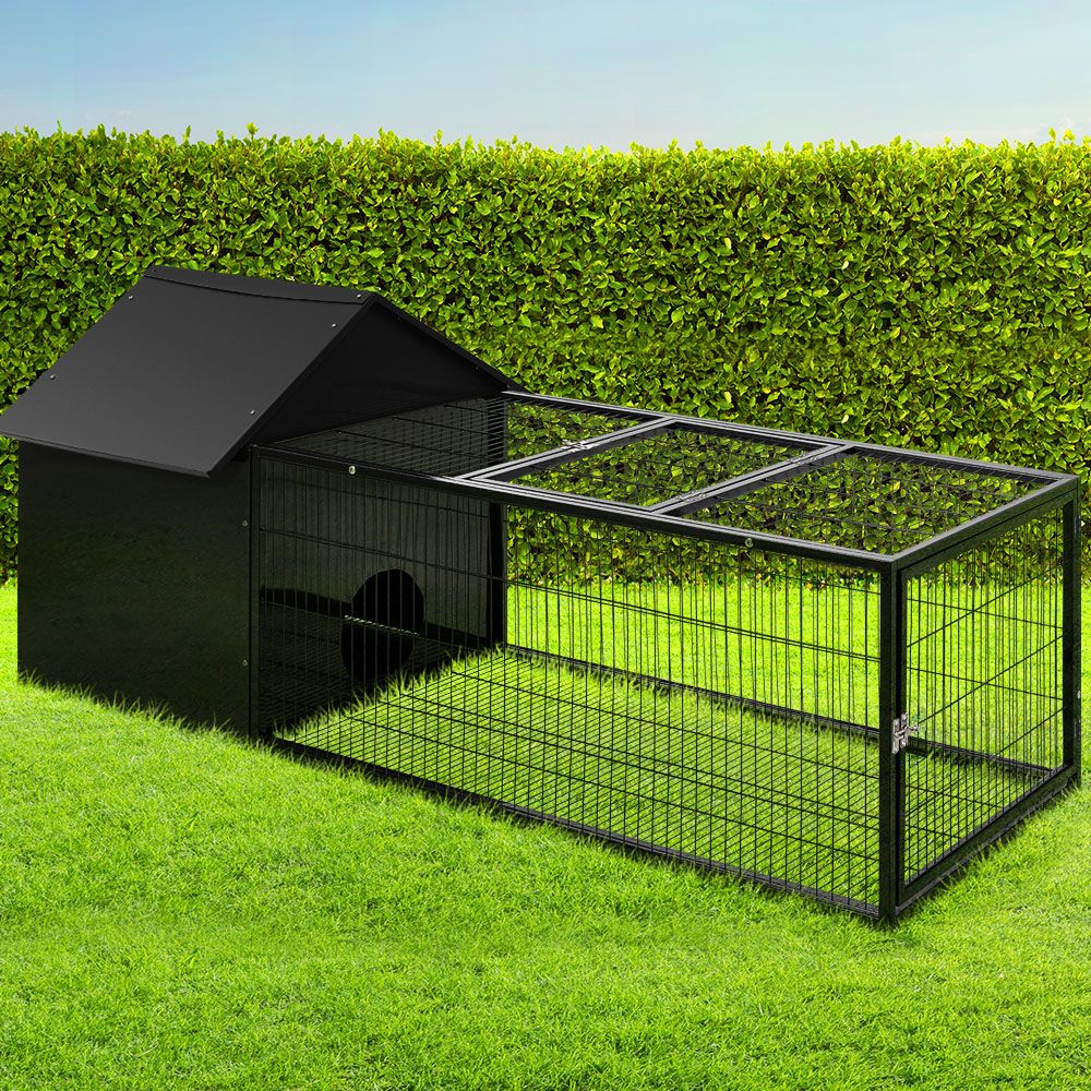 Hutch Indoor Outdoor Hamster Enclosure Pet Metal Carrier 162cm Rab Rabbit Cage
