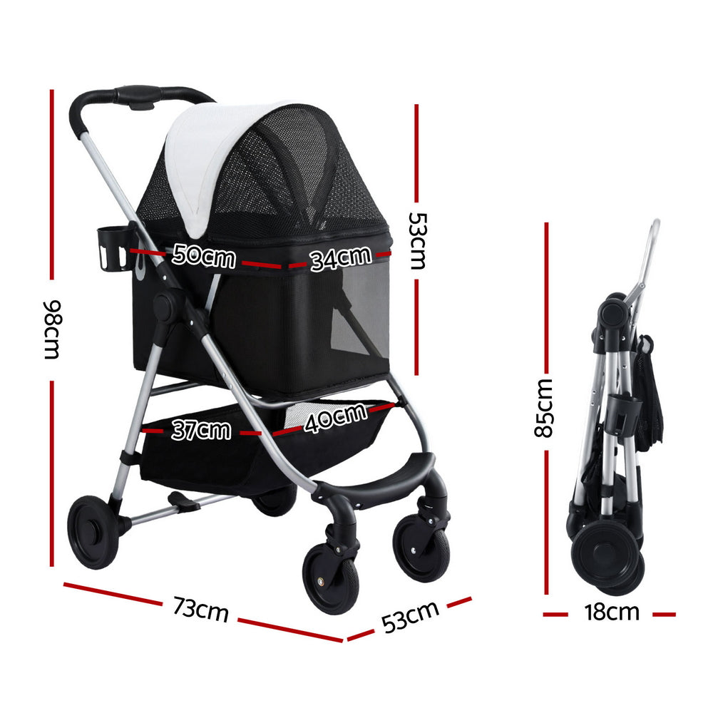Pet Stroller Pram Dog Cat Carrier