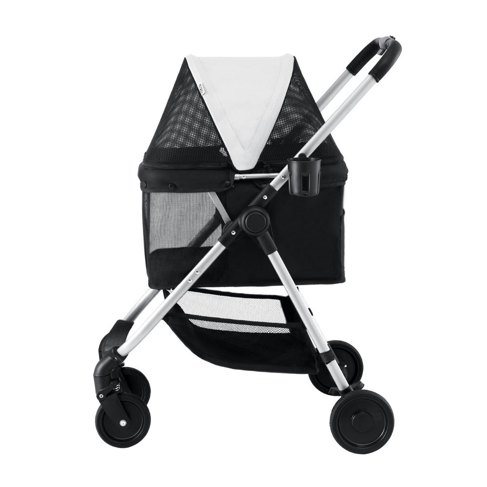 Pet Stroller Pram Dog Cat Carrier Cage Large Travel Pushchair Foldable 4
