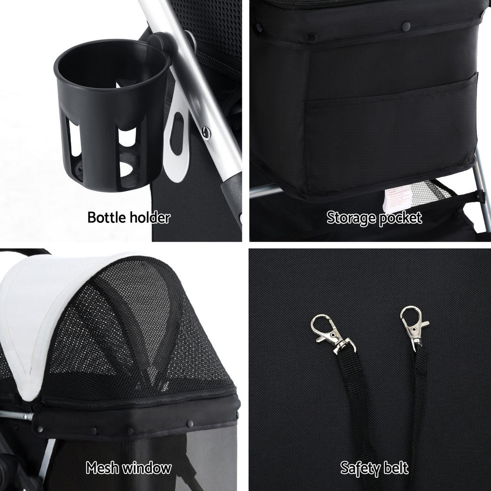 Dog cat carrier with cage large travel pushchair