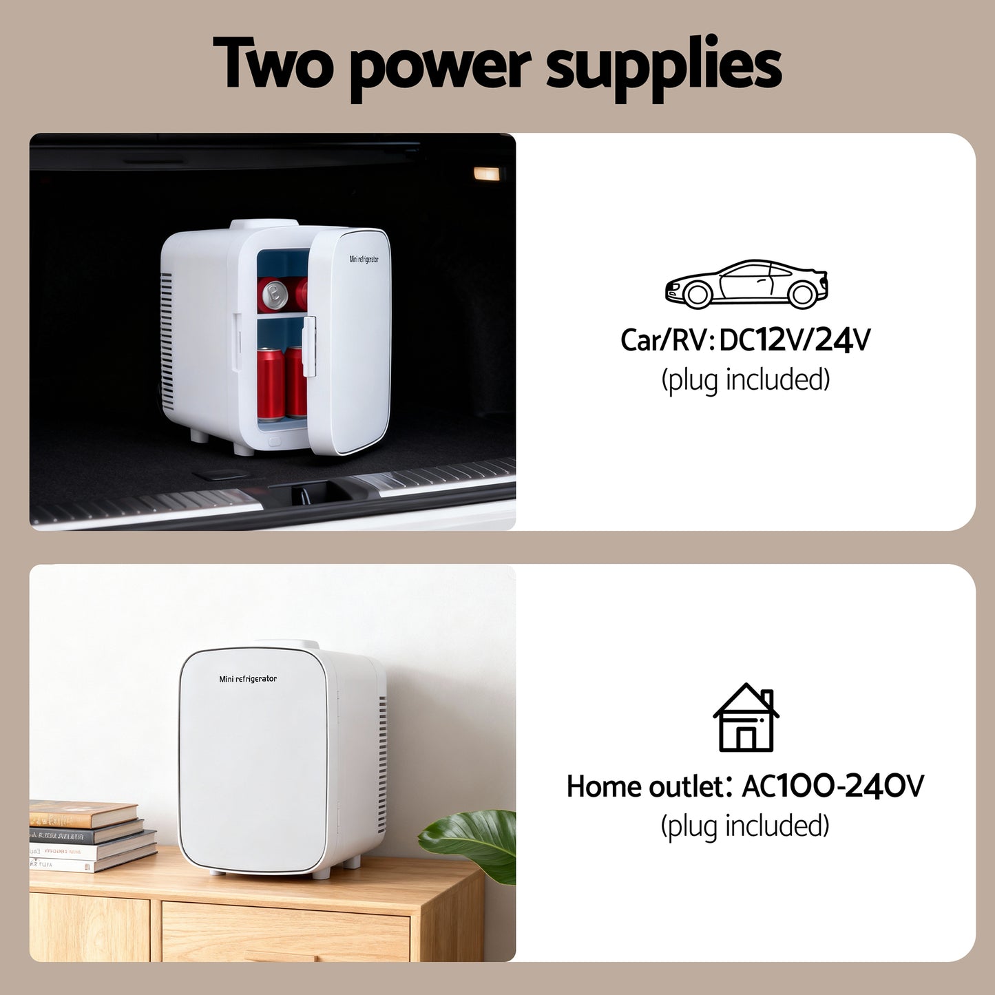 Glacio Mini Fridge Portable 13L White Electric Cooler Warmer 12V 220V