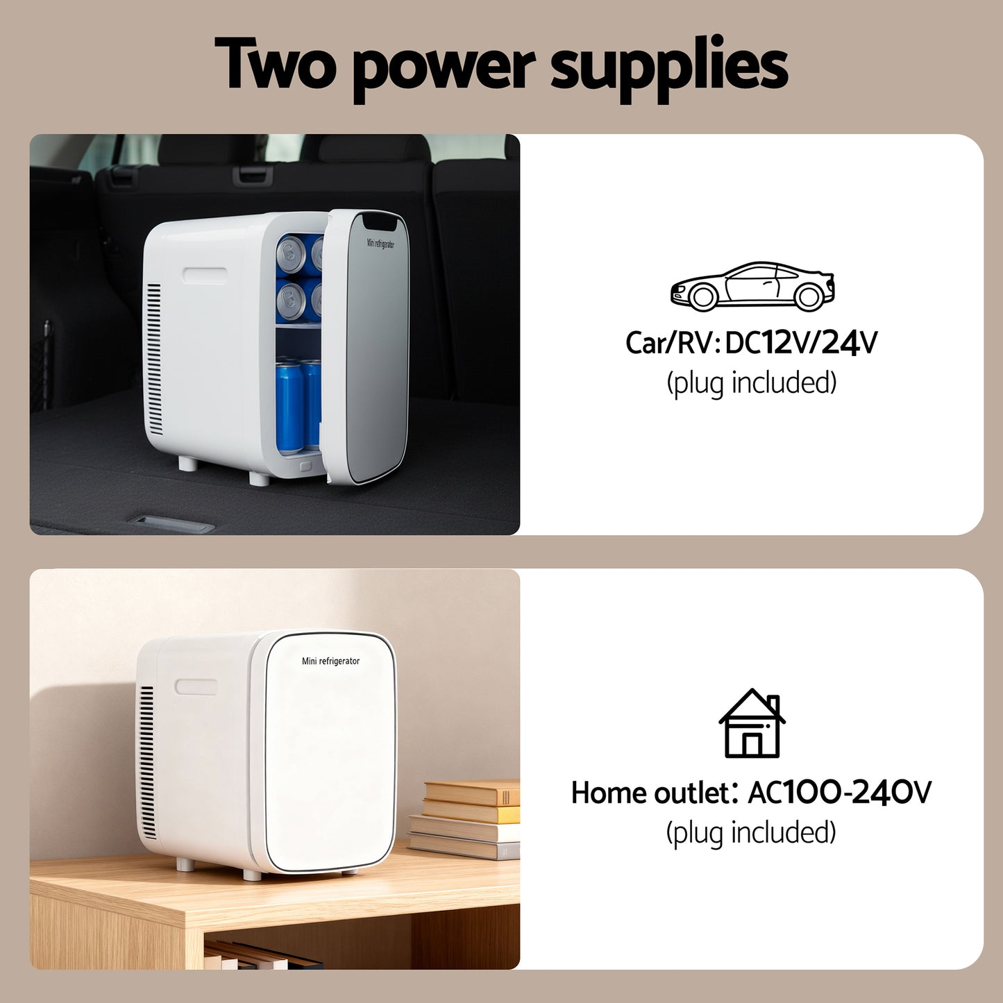Glacio Mini Fridge Portable 22L White Electric Cooler Warmer Car Office 12V 220V