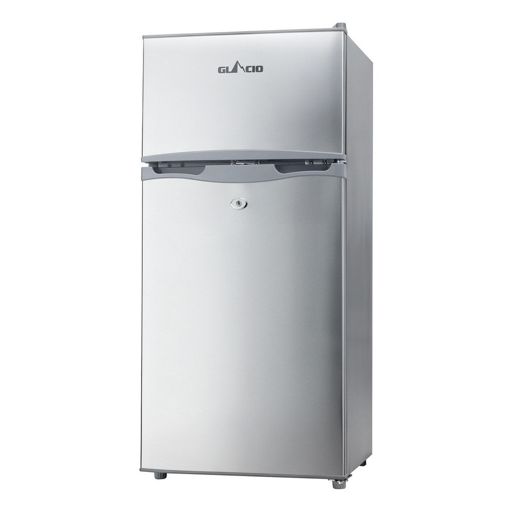 Portable Fridge 100L Bar Freezer Cooler Upright 12V/24V/240V Car Silver