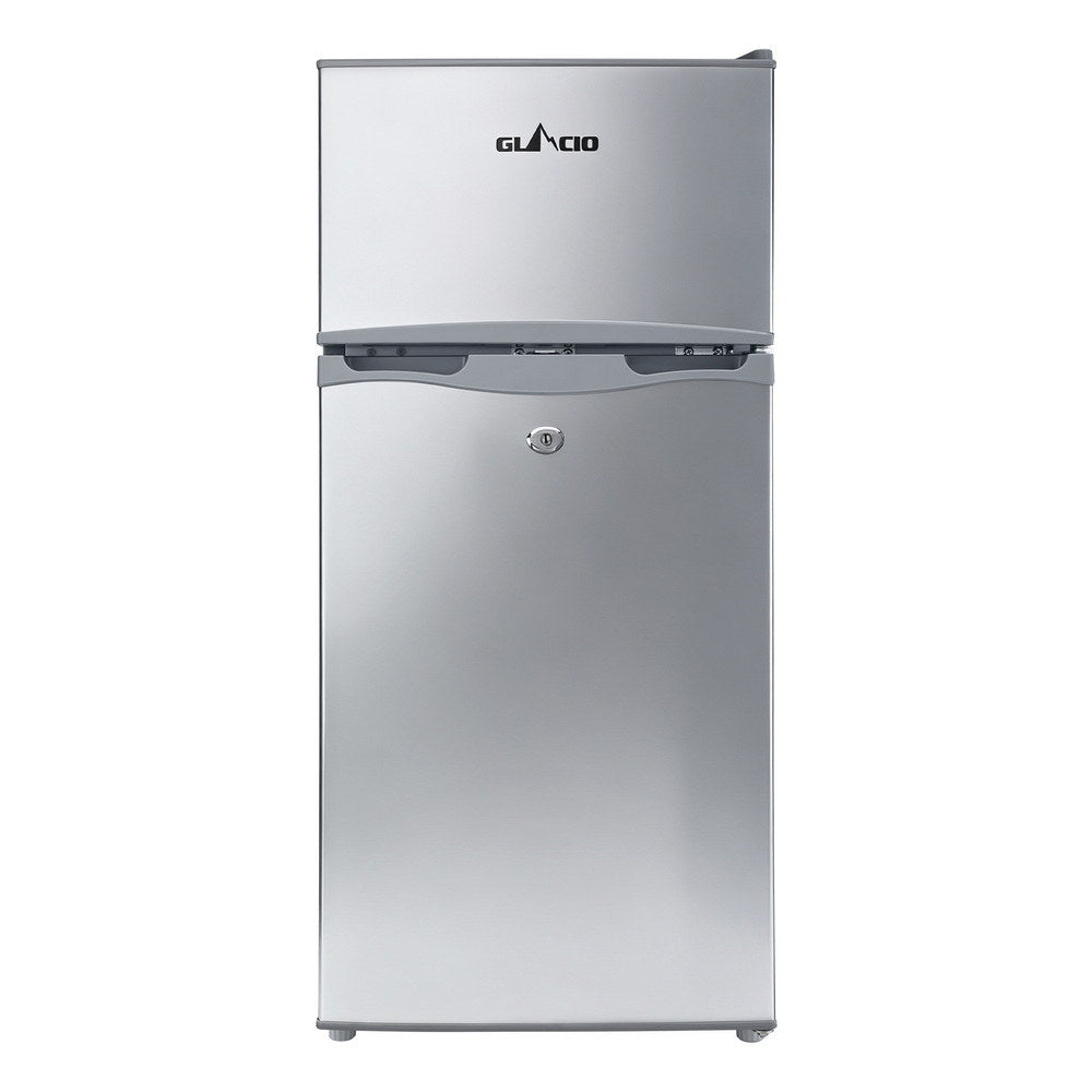 Portable Fridge 100L Bar Freezer Cooler Upright 12V/24V/240V Car Silver