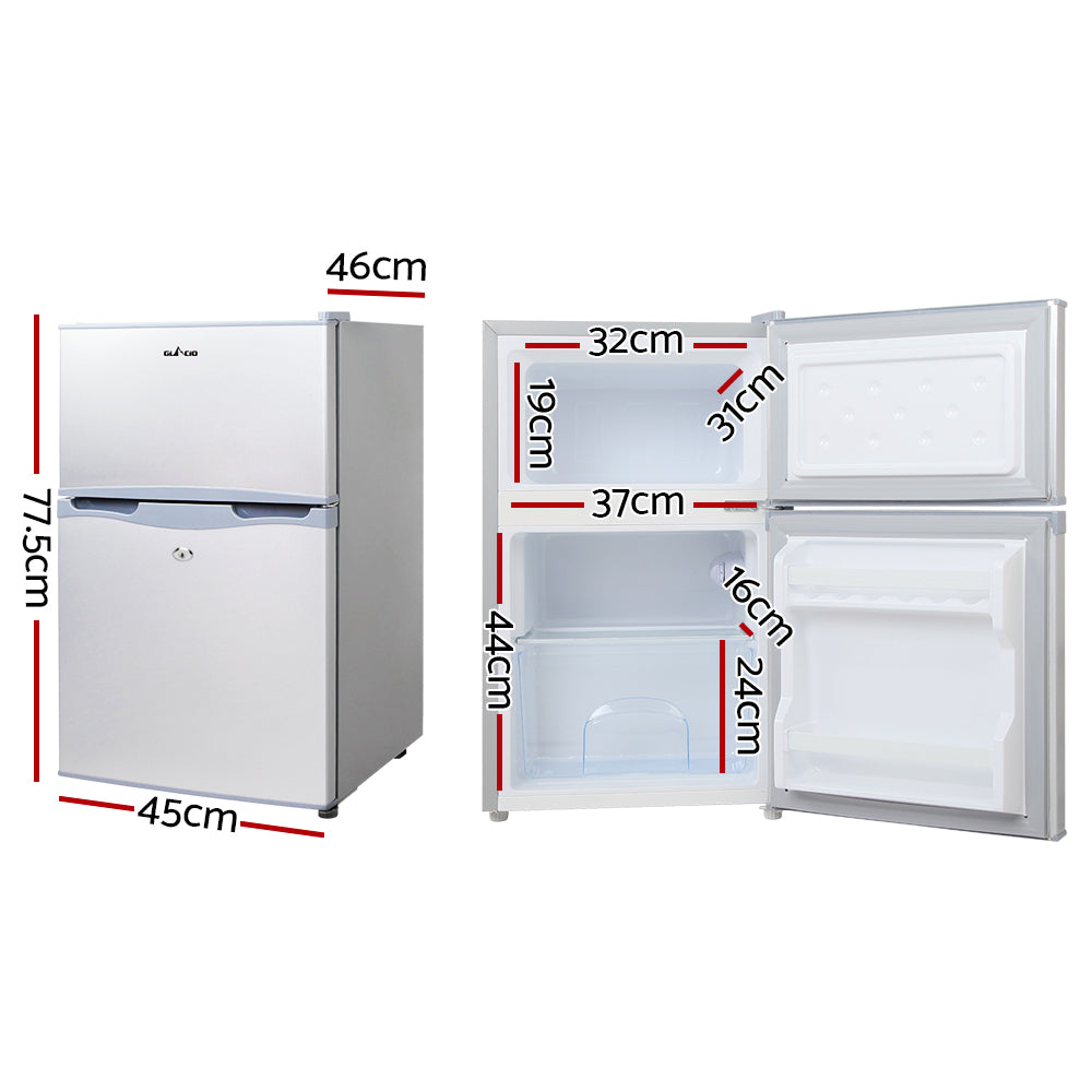 Portable Fridge 65L Bar Freezer Cooler Upright 12V/24V/240V Car Silver