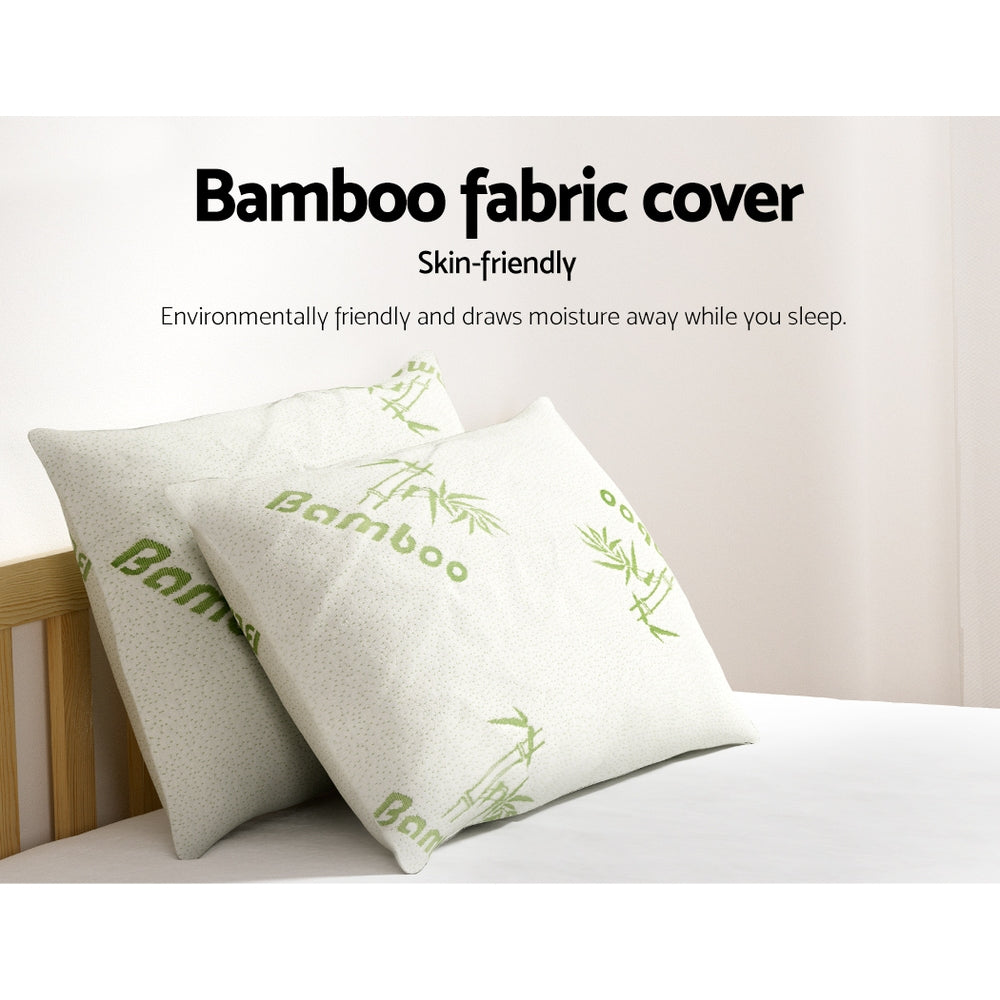 Bamboo Pillow Set 4 Pack Bedding Family Hotel Quality