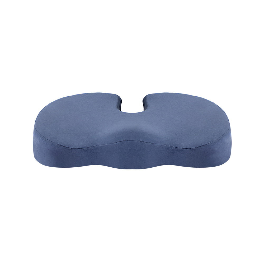 Bedding Seat Cushion Memory Foam Pillow Back Pain Relief Chair Pad Blue