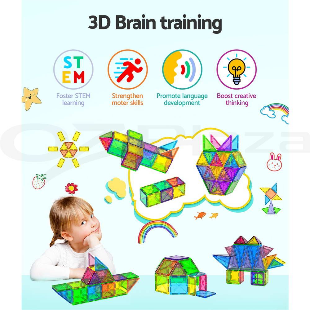 Magnetic Tiles 100pcs Blocks Building Educational Toys Play