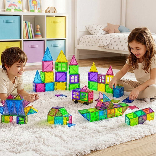 Magnetic Tiles 120pcs Kids Blocks Building Educational Toys Gift