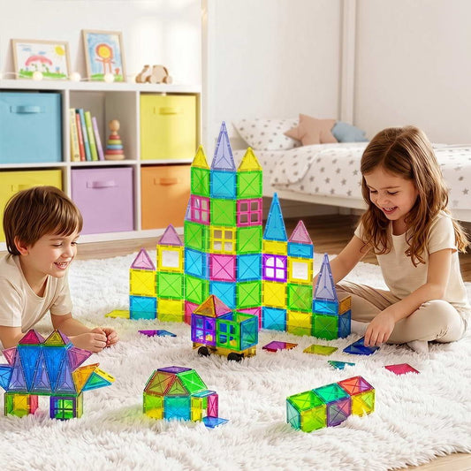 Magnetic Tiles 60pcs Kids Blocks Building Educational Toys Gift