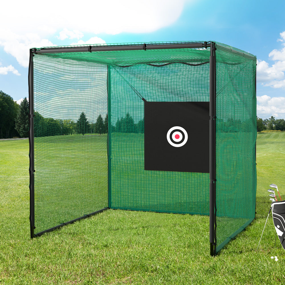 3m Golf Practice Net Hitting Cage with Steel Frame Baseball Training