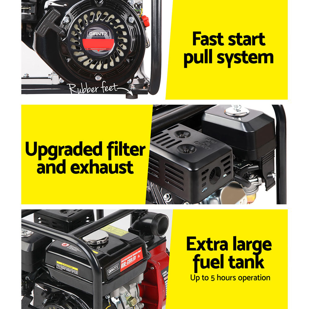 High Flow Water Pump 2in, Black/Red