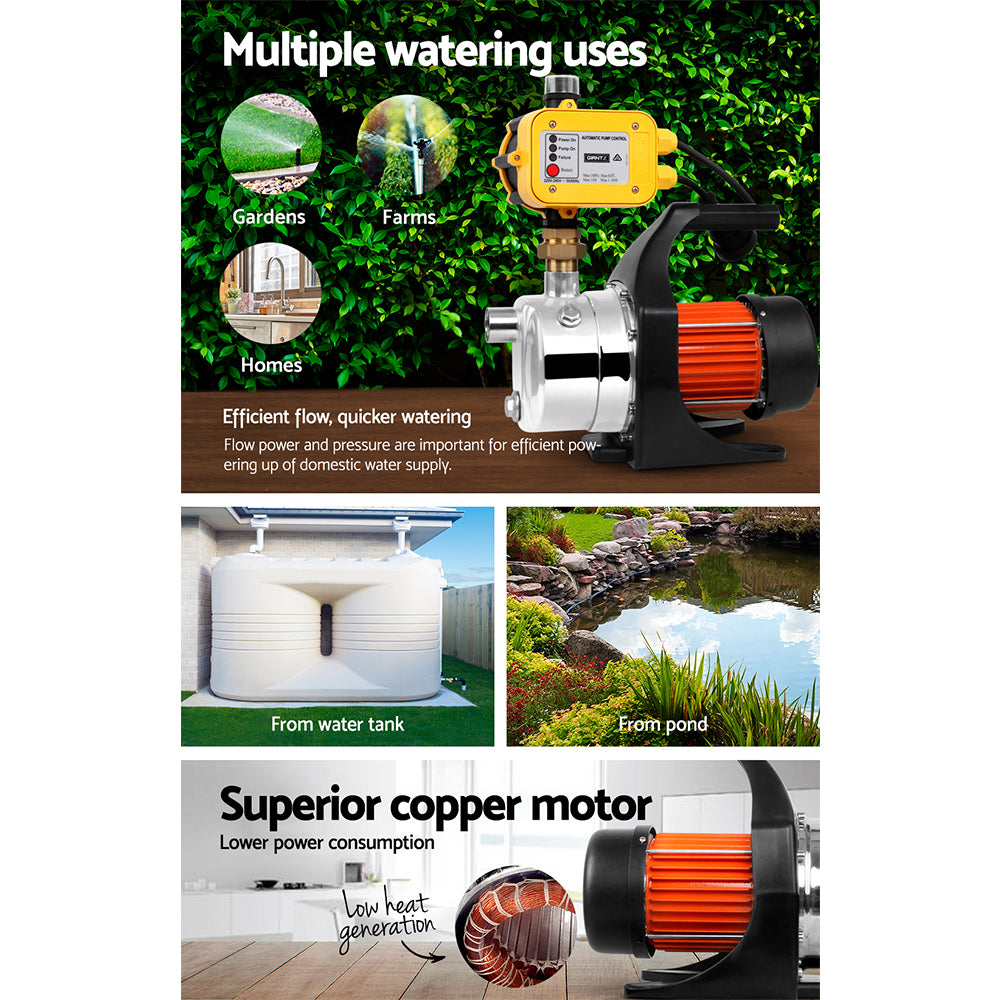 Garden Water Pump 1500W High Pressure with Auto Controller