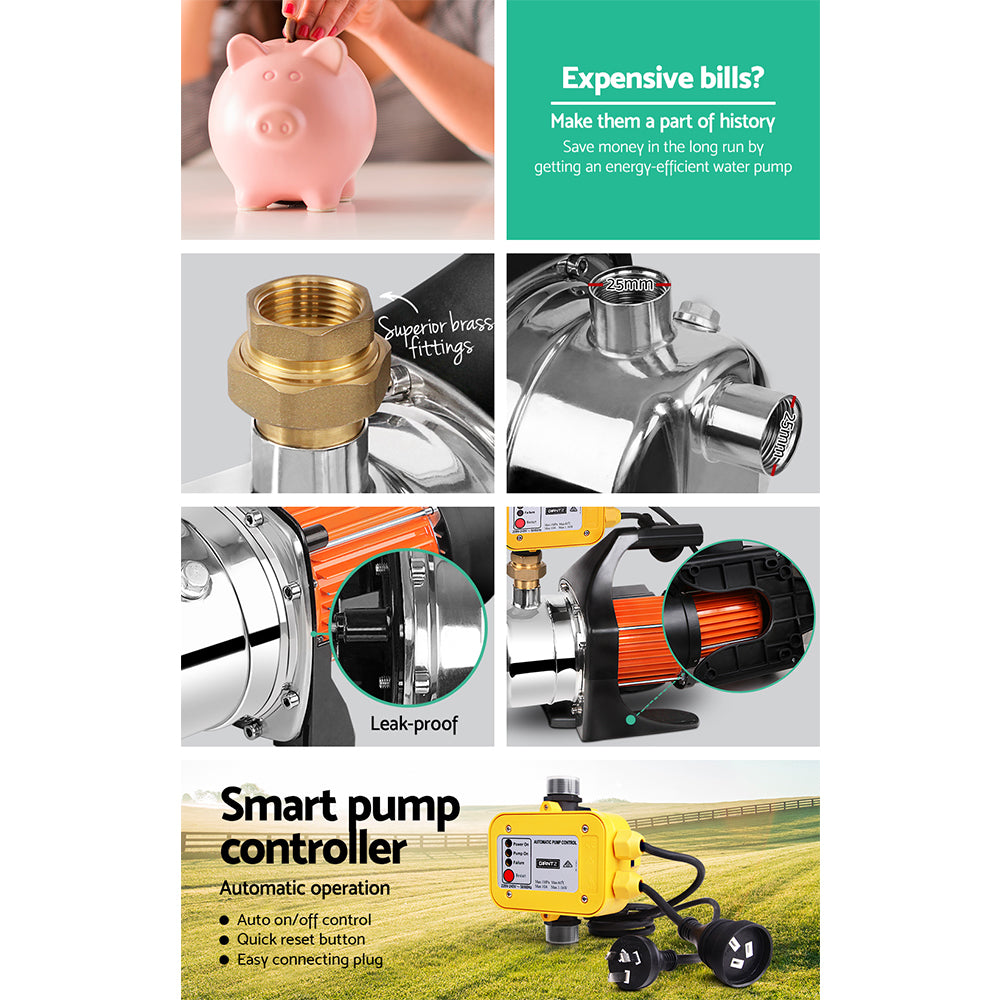 Garden Water Pump 1500W High Pressure with Auto Controller