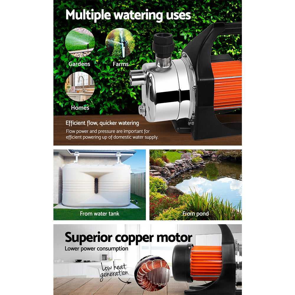 Garden Water Pump Stainless Steel 800W