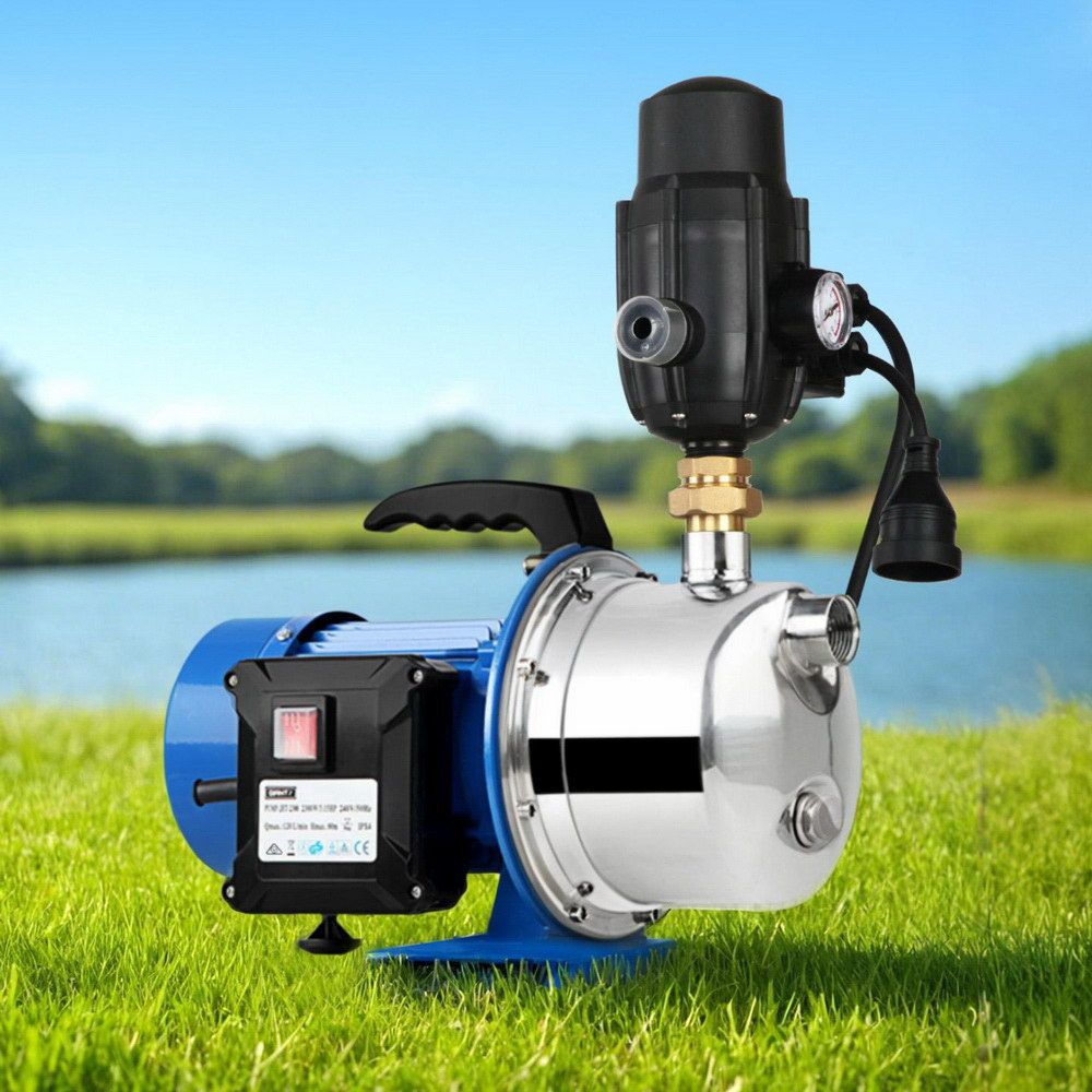Garden Water Jet Pump 1100W High Pressure Tank Rain Farm Irrigation Black