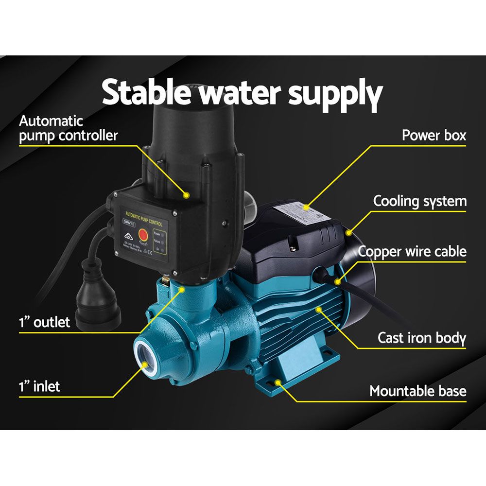Auto Peripheral Water Pump Clean Garden Farm Rain Tank Irrigation QB60
