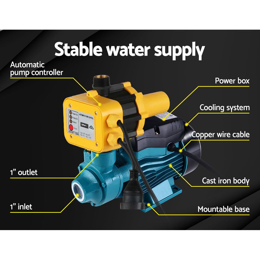 Auto Peripheral Water Pump Clean Garden Farm Rain Tank Irrigation - QB60 Yellow