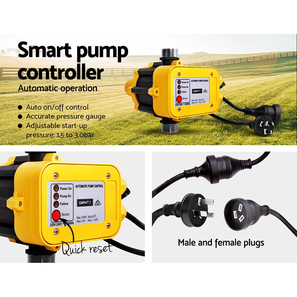 Auto Peripheral Water Pump Clean Garden Farm Rain Tank Irrigation - QB60 Yellow