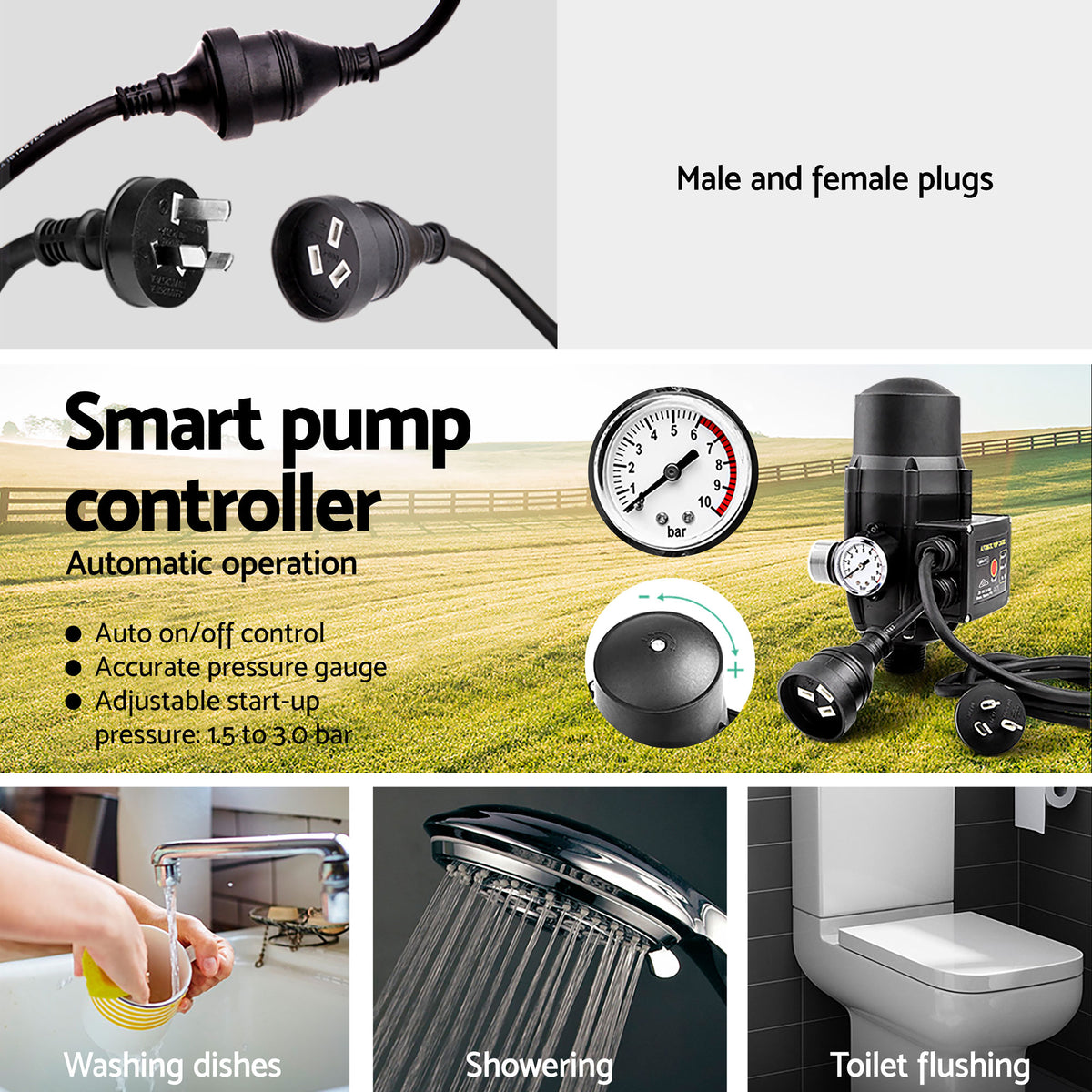 Auto Peripheral Water Pump, QB80, Clean Water for Garden/Farm