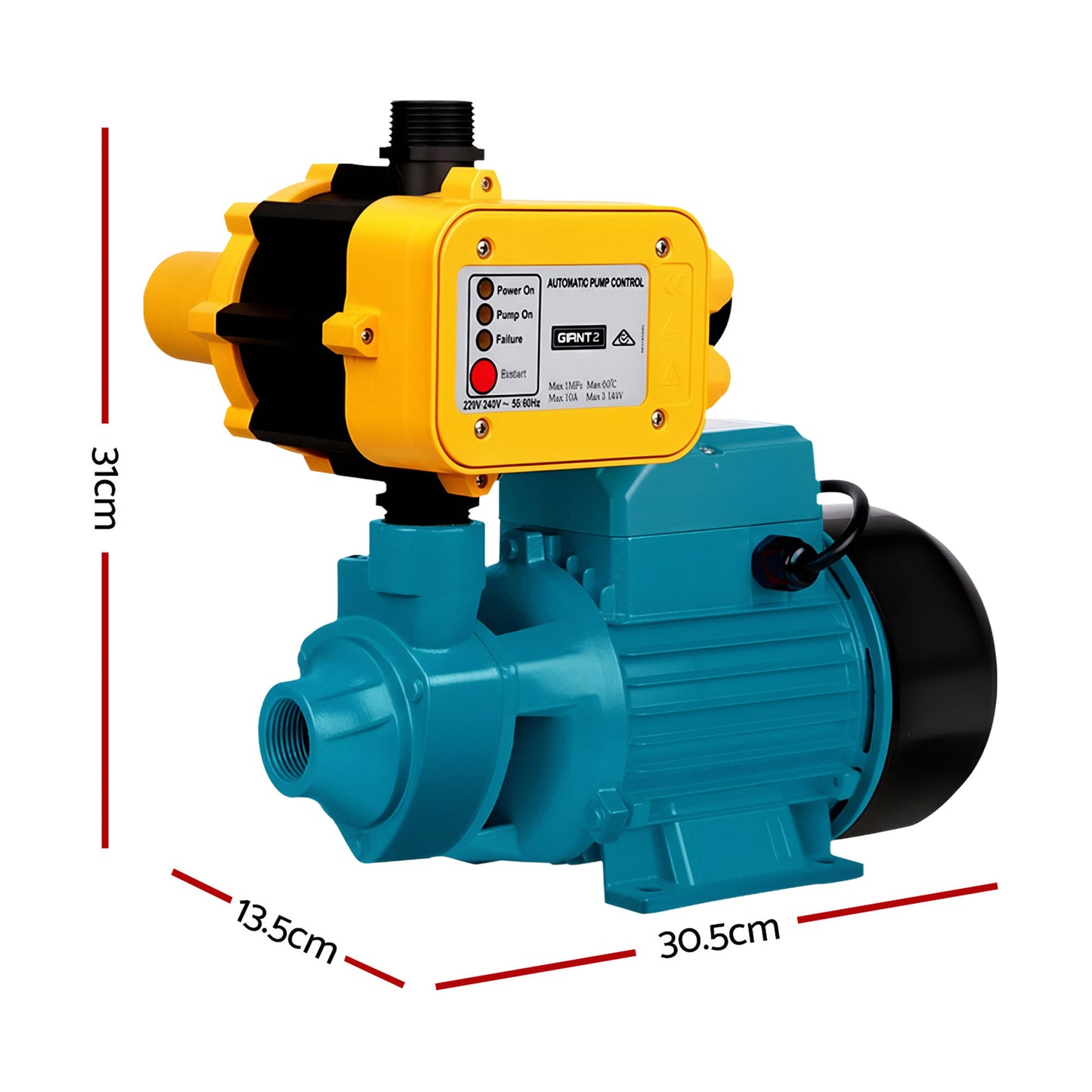Auto Peripheral Pump Clean Water Garden Farm Rain Tank Irrigation QB80