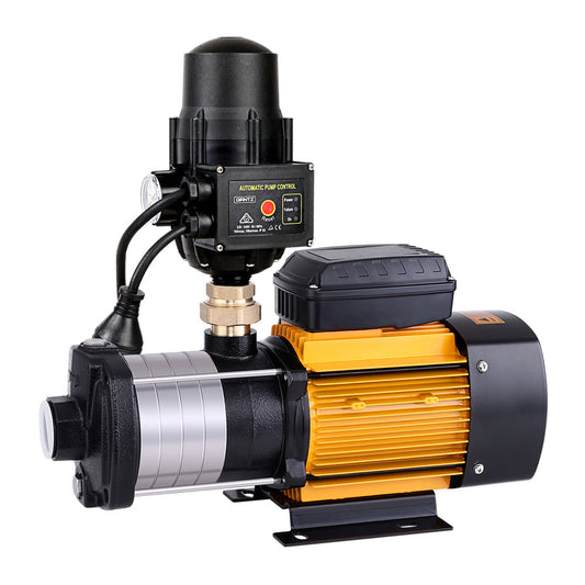 Water Pump Multi-Stage Pressure Rain Tank Garden Farm House Irrigation 2000W Black Controller