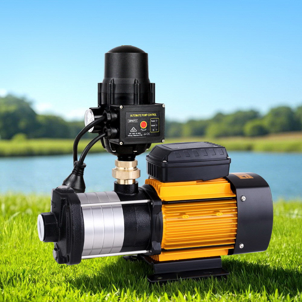 Water Pump Multi-Stage Pressure Rain Tank Garden Farm House Irrigation 2000W Black Controller