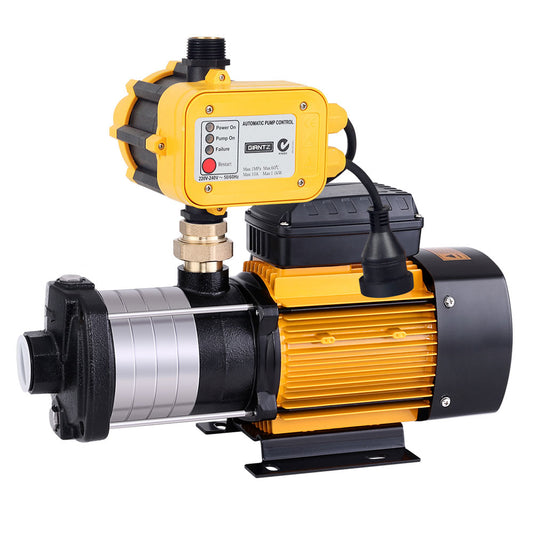 Water Pump Multi-Stage Pressure Rain Tank Garden Farm House Irrigation 2000W Yellow Controller