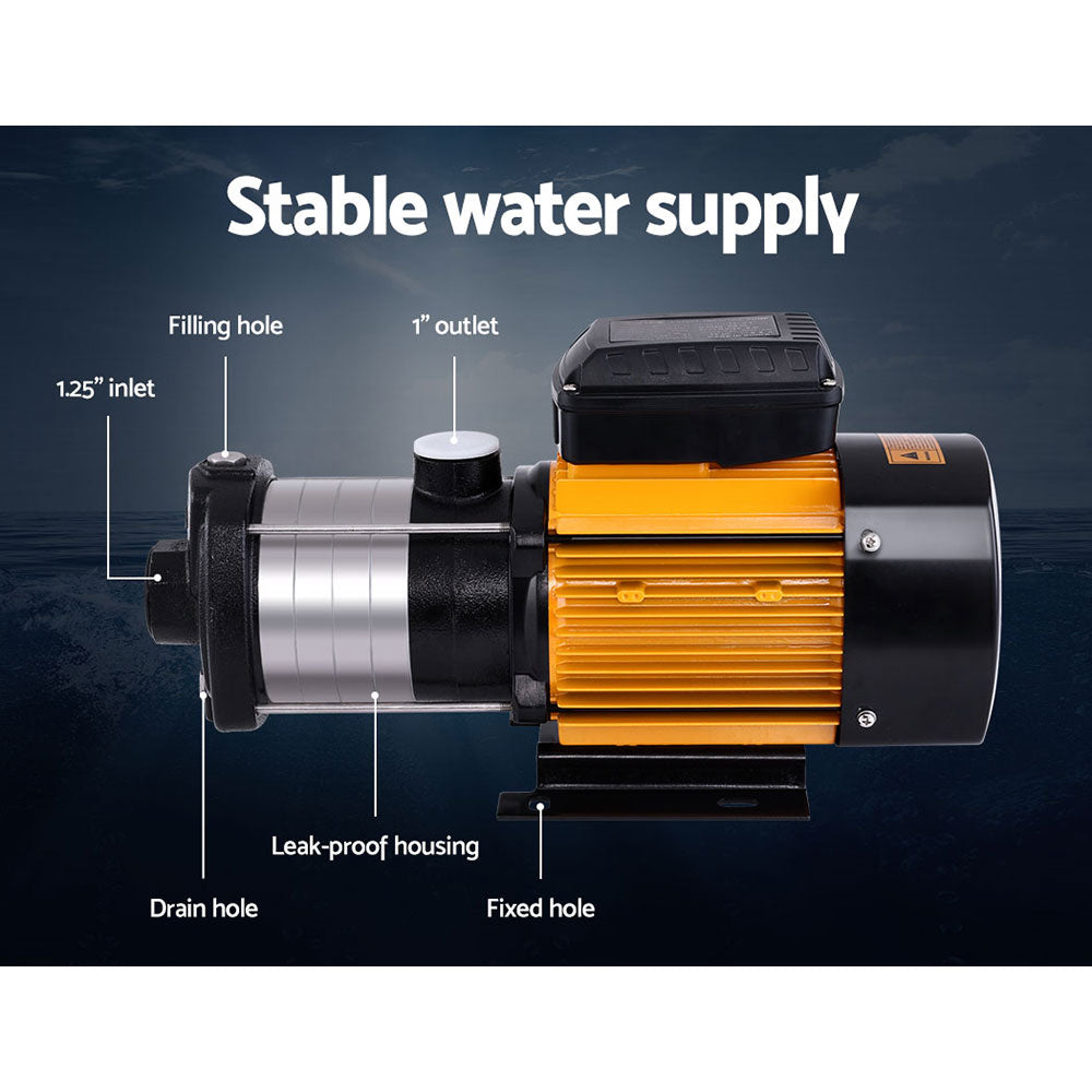 Water Pump Multi-Stage Pressure Rain Tank Garden Farm House Irrigation 2000W Yellow Controller