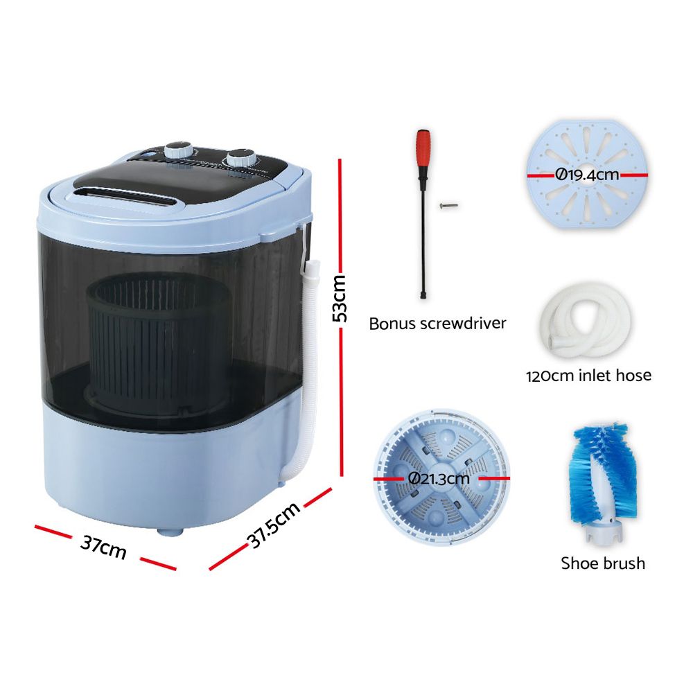 Portable Washing Machine 3KG Mini Shoes Wash Top Load Camp HomeMyGarden
