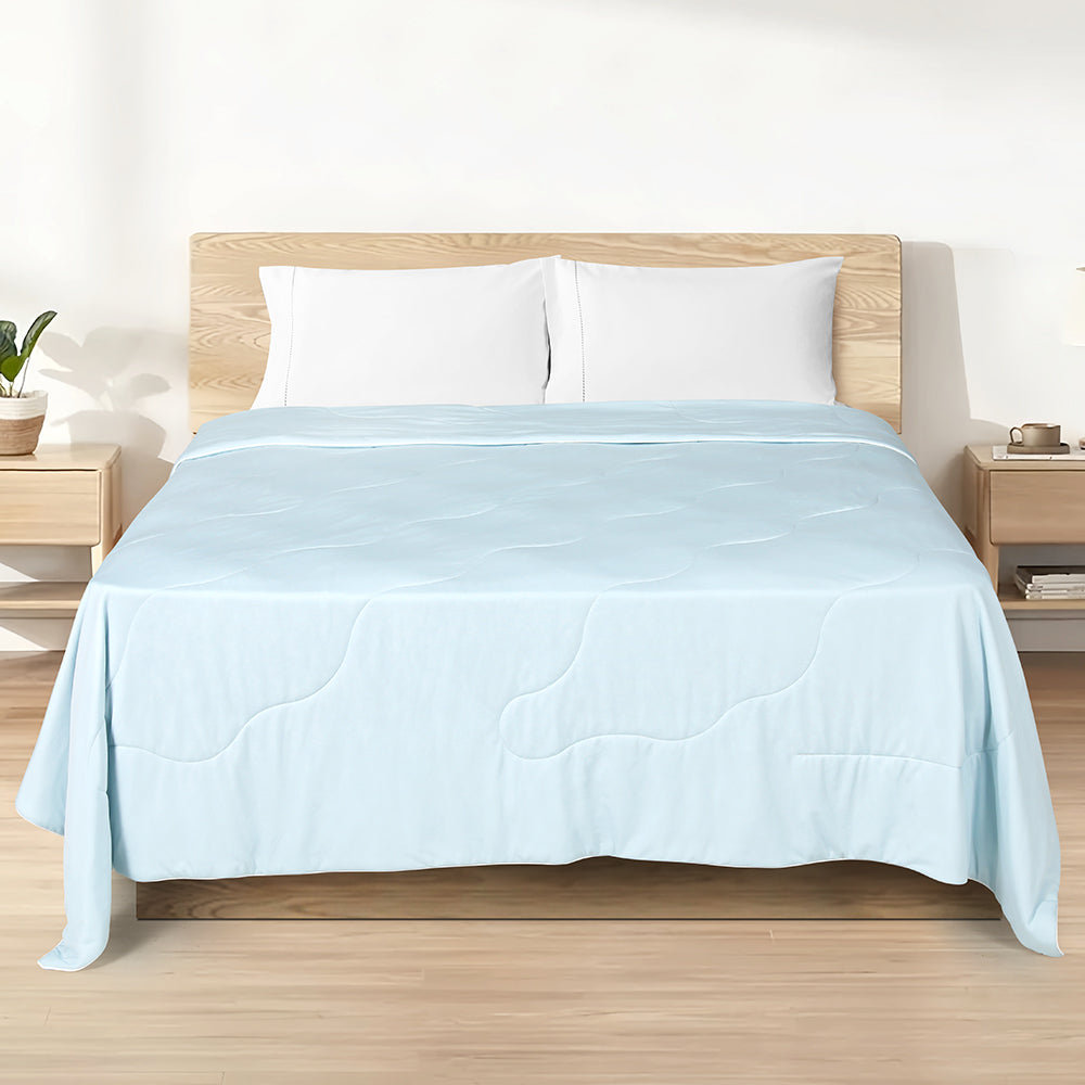 Bedding Cooling Quilt Summer Blanket Blue Queen