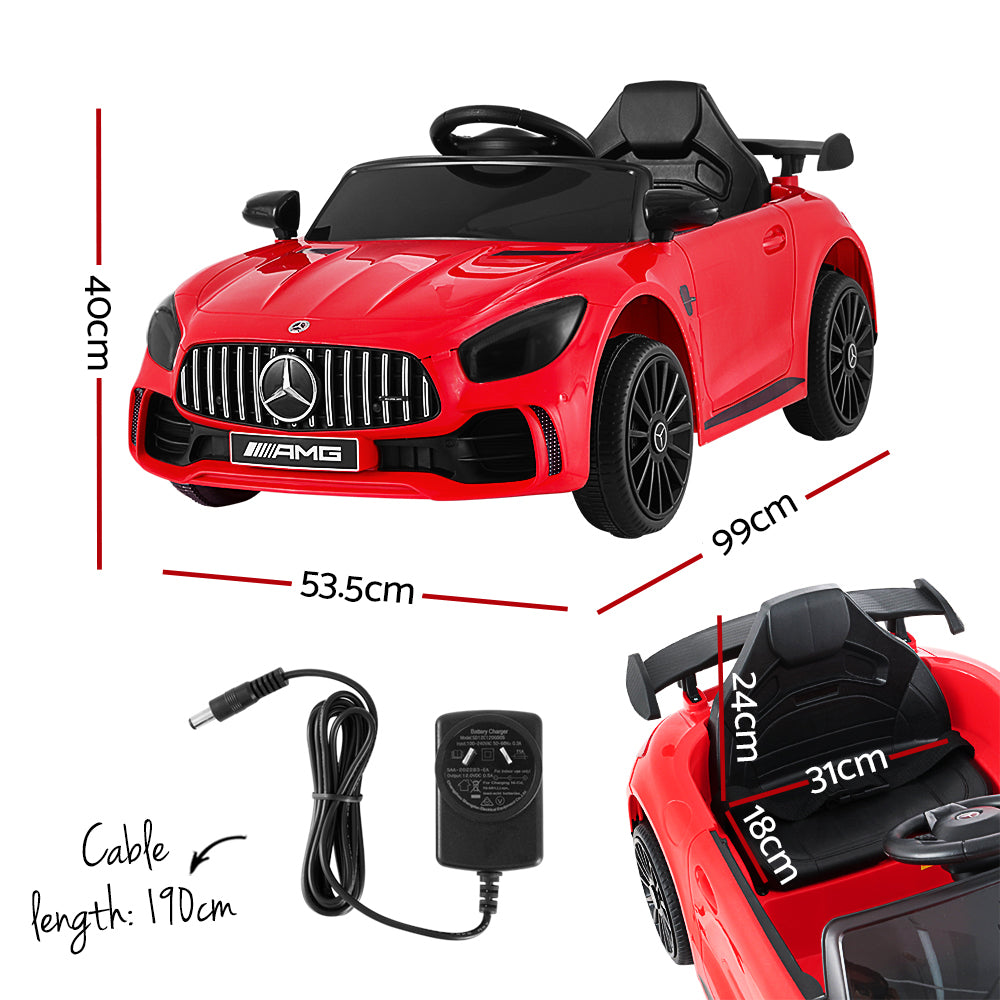 Kids Electric Ride On Car Mercedes-Benz AMG GTR Licensed Toy Cars Remote White