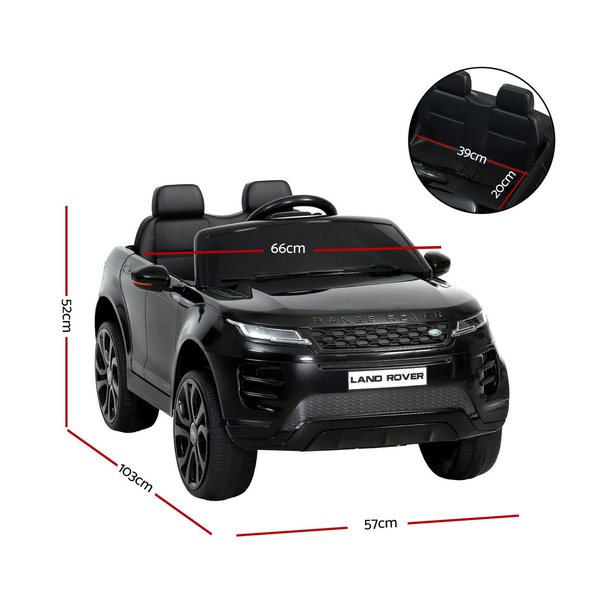 Kids Ride On Car Licensed Land Rover 12V Car Toys Battery Remote Black