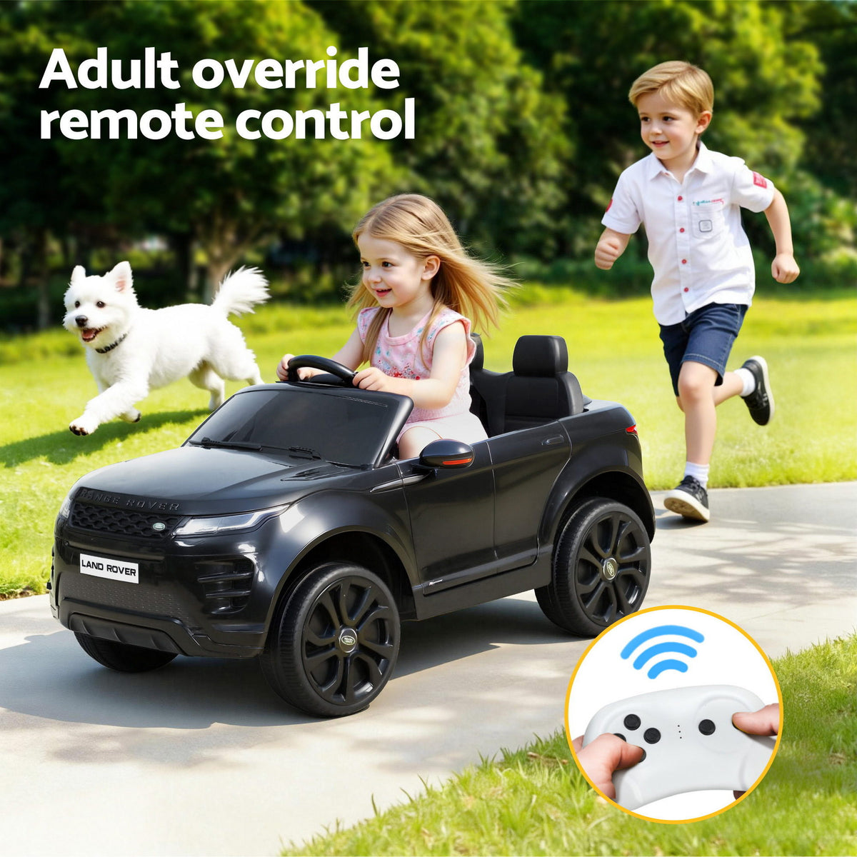 Kids Ride On Car Licensed Land Rover 12V Car Toys Battery Remote Black