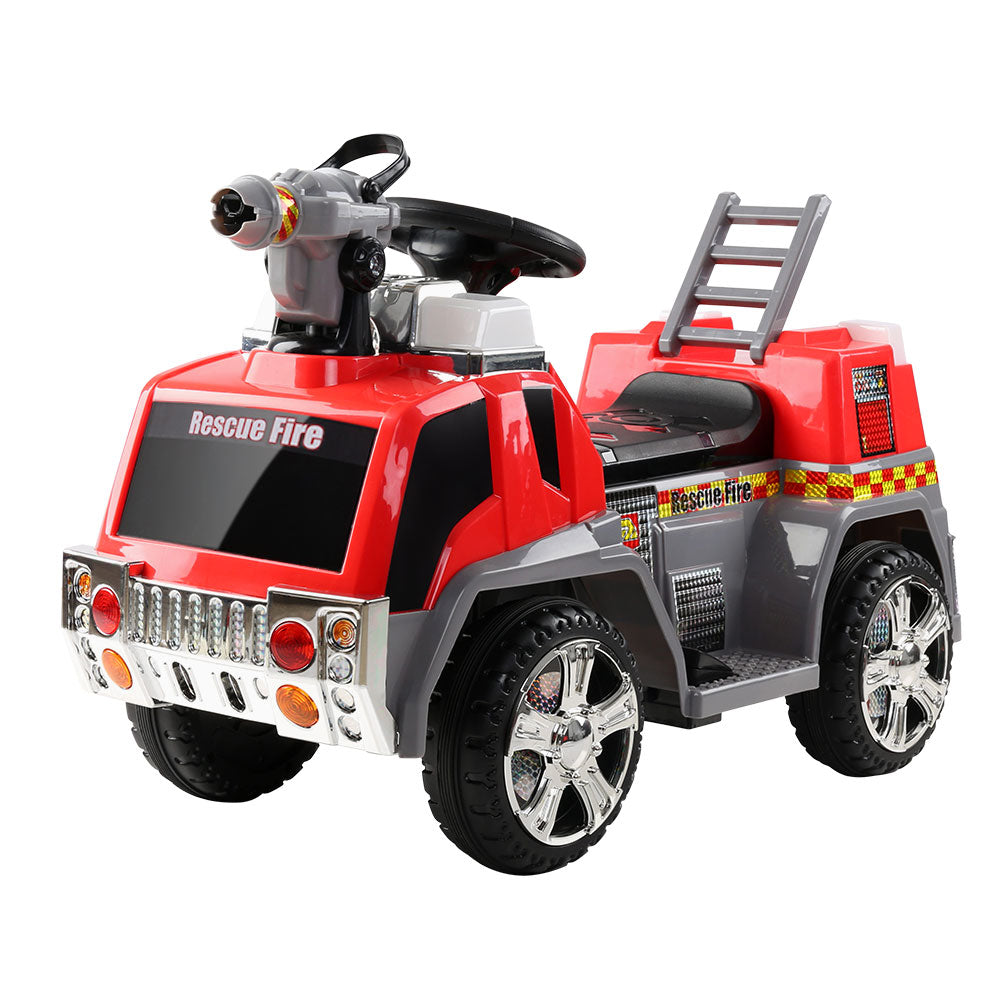 Kids Ride-On Fire Truck Motorbike (Rigo), Red/Grey