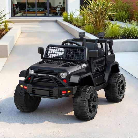 Kids Ride On Car Rigo 12V Jeep Battery Remote Control - Black