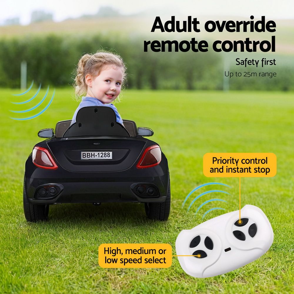 Car Toys 12V Battery Remote Control Black LED Ride