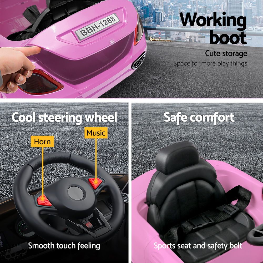 Rigo Ride On Car Battery Toy Remote Control Pink With Dual Motor