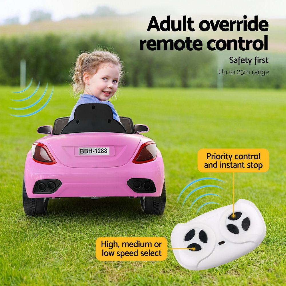 Rigo Ride On Car Remote Control Pink With Dual Motor