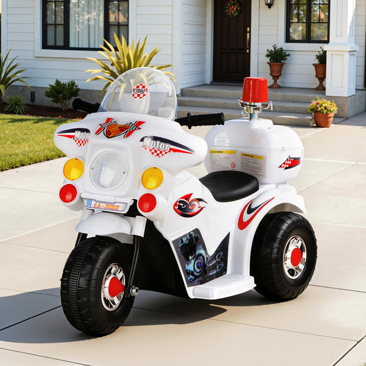 Kids Ride-On Motorbike (Rigo), White