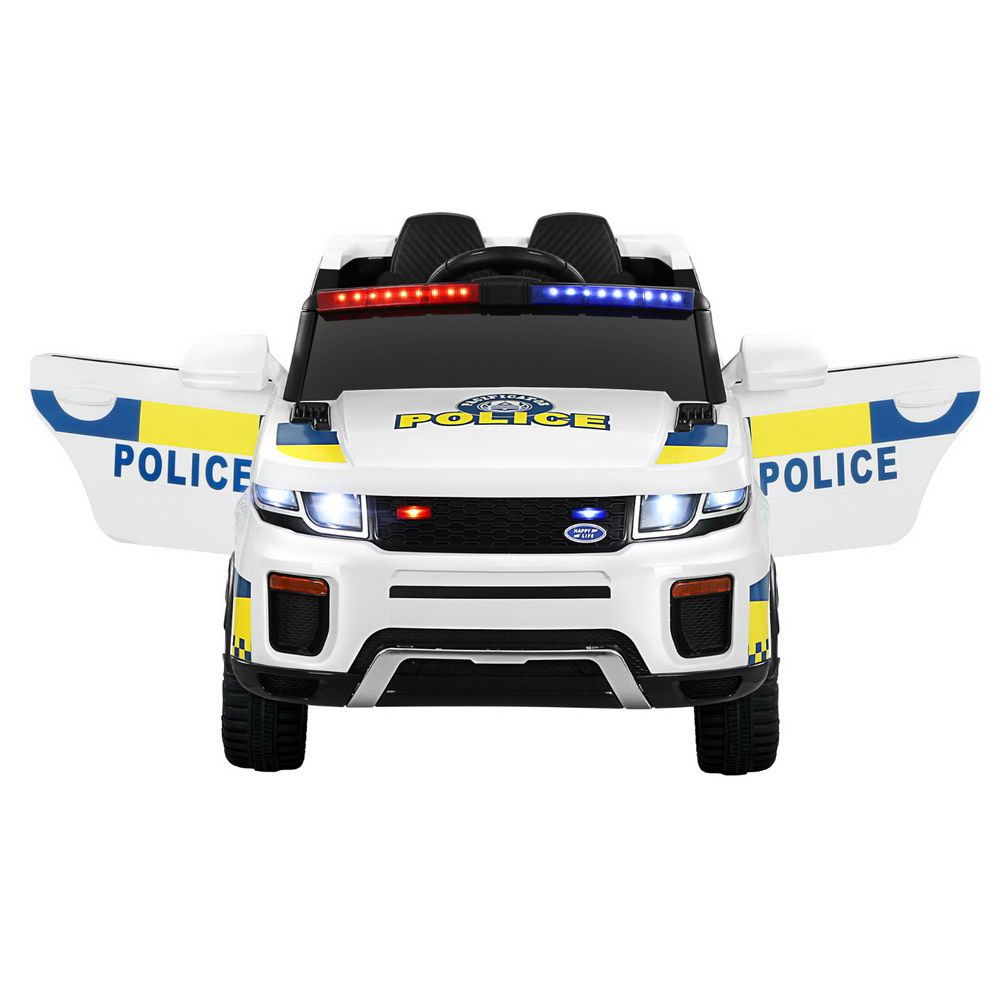 Kids Ride On Car Rigo Patrol Police Toy Cars Remote Control 12V - White