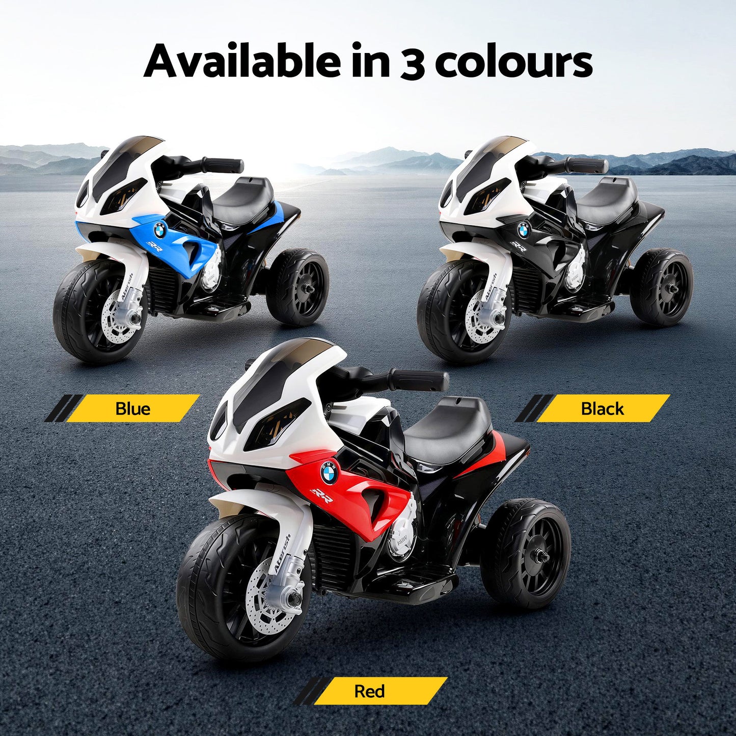 Kids Ride-On Motorbike Licensed S1000RR Motorcycle Car - Black