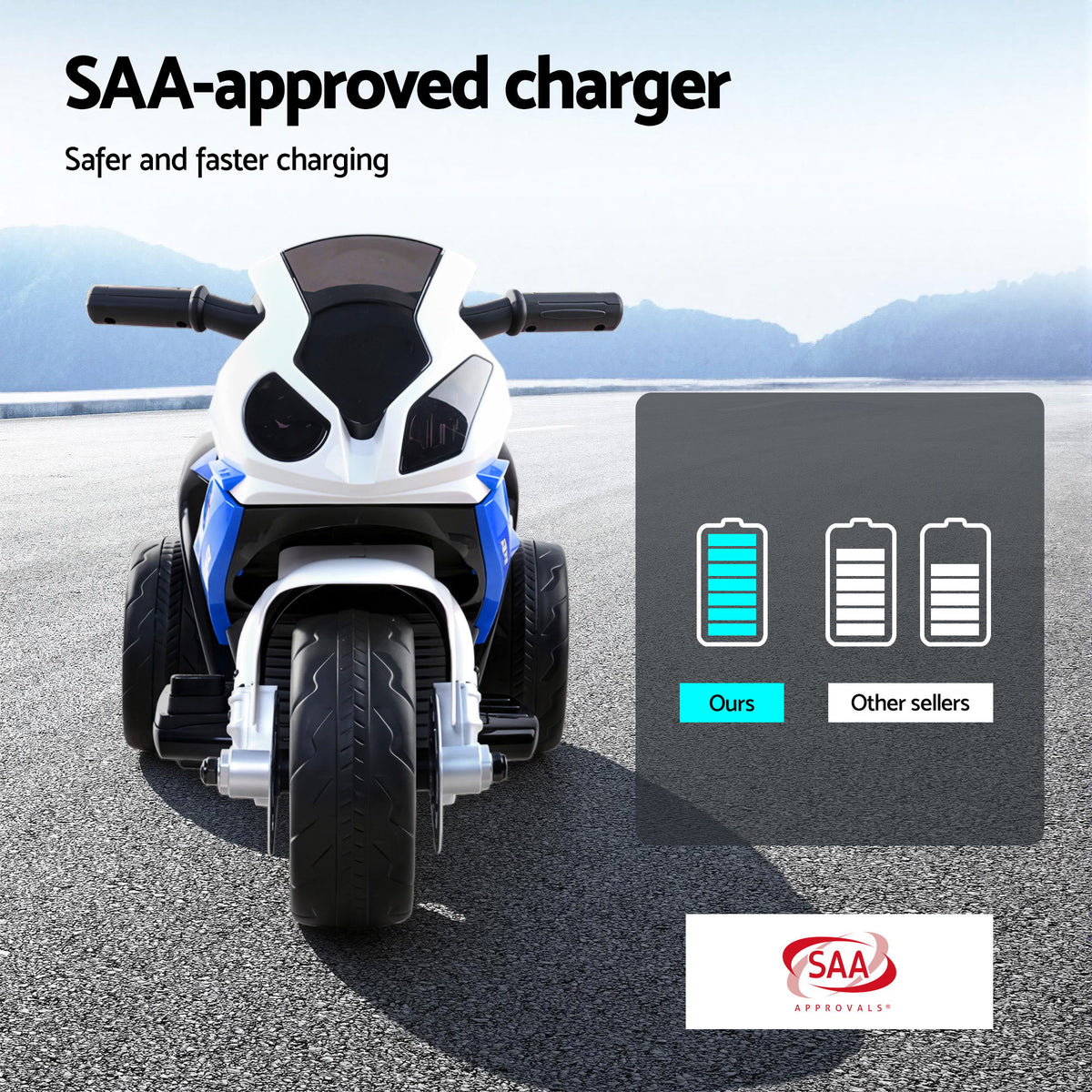 Blue Bmw Motorbike Electric Toy