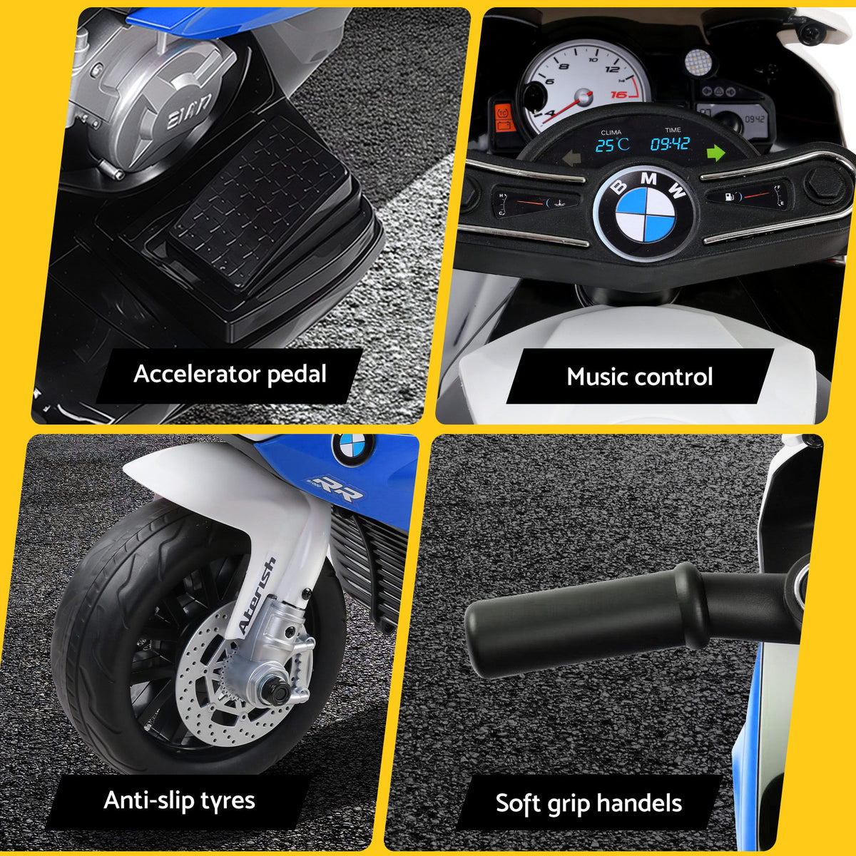 Ride motorbike licensed with motorcycle open storage bmw electric