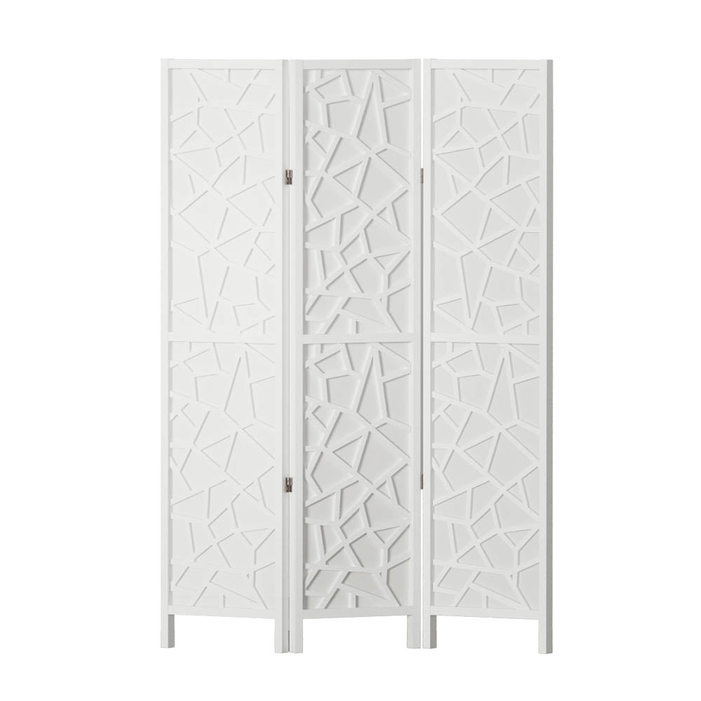 3 Panel Room Divider Screen 122x170cm Clover White