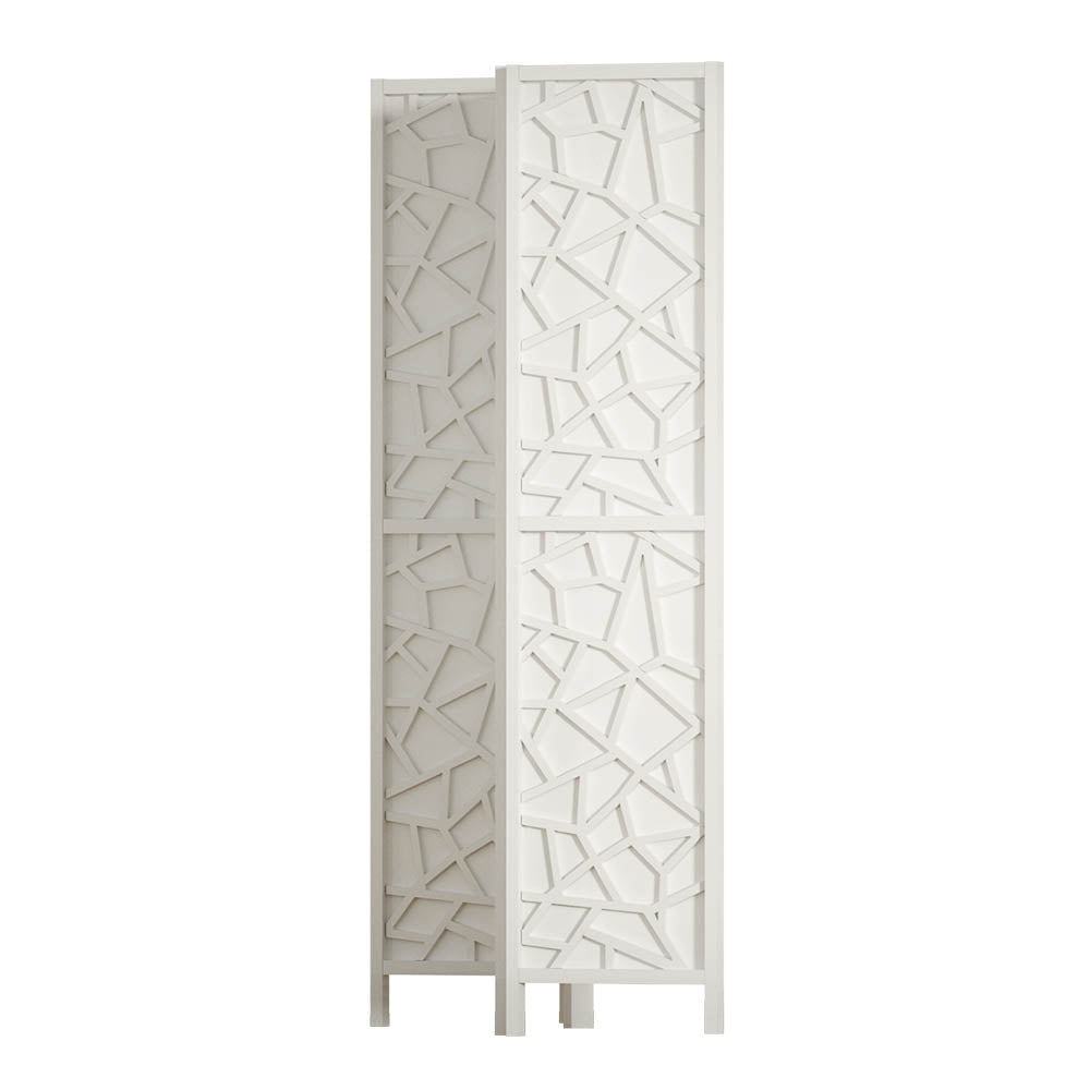 4 Panel Room Divider Screen 162x170cm Clover White