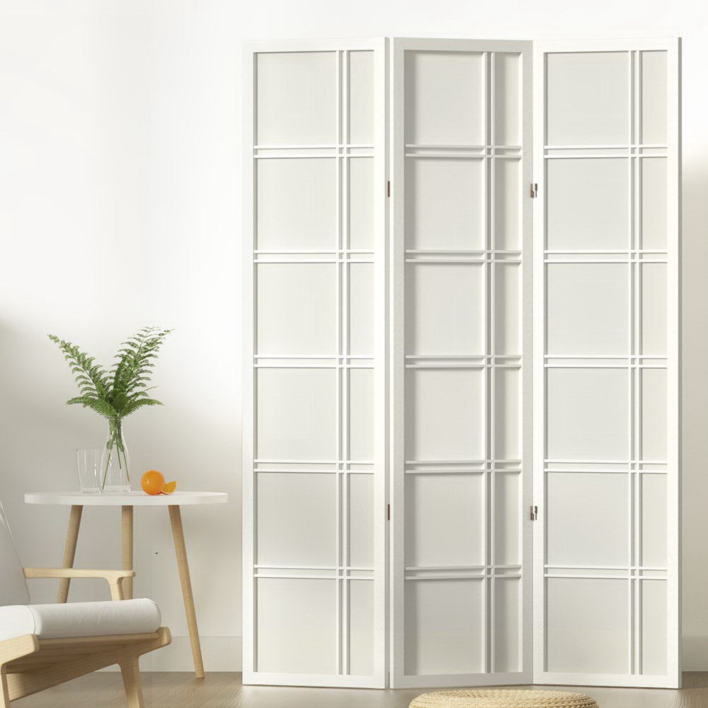 3 Panel Room Divider Screen 132x179cm Nova White