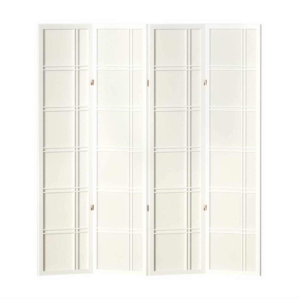 4 Panel Room Divider Screen 176x179cm Nova White